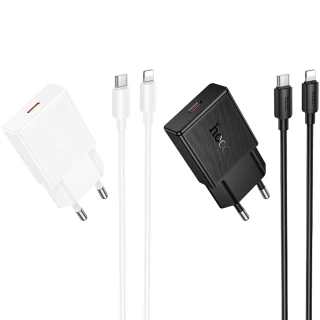 СЗУ Hoco N72 Speed ultra-thin PD20W (1USB-C) + кабель Type-C to Lightning фото 1 из 1