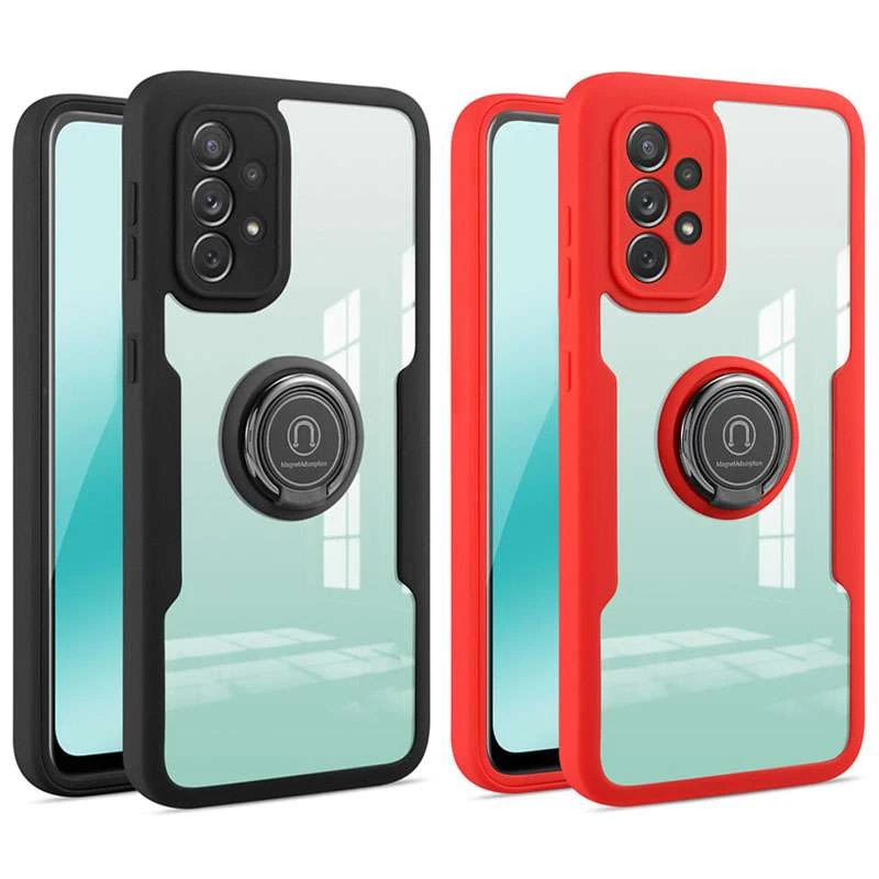 

TPU+PC чохол з захистом 360 градусів з металевим кільцем на Samsung Galaxy A72 4G / A72 5G