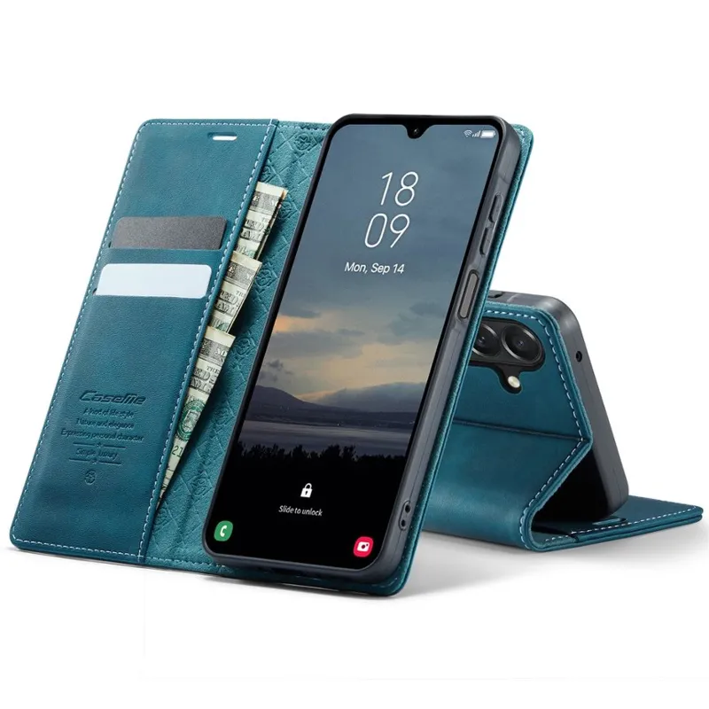 Шкіряний чохол-книжка CaseMe Velvet Matte для Samsung Galaxy S26 FE – Green. Фото 5 з 5