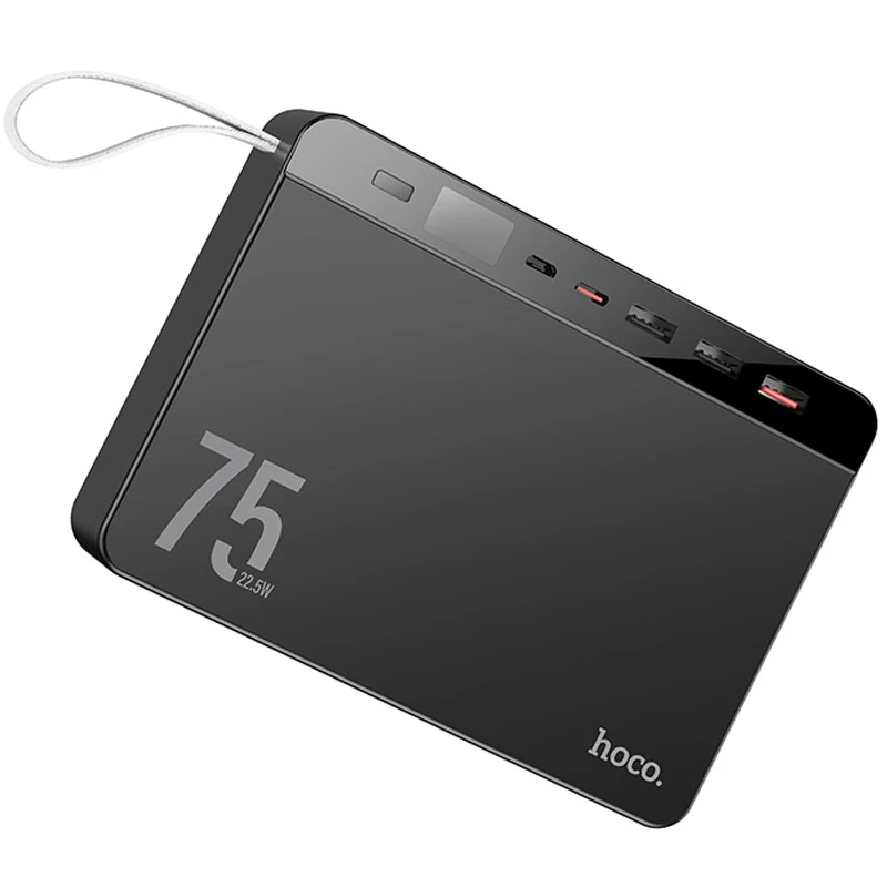Портативний зарядний пристрій Power Bank Hoco J94 Overlord 22.5W 75000 mAh – Чорний. Фото 2 з 5