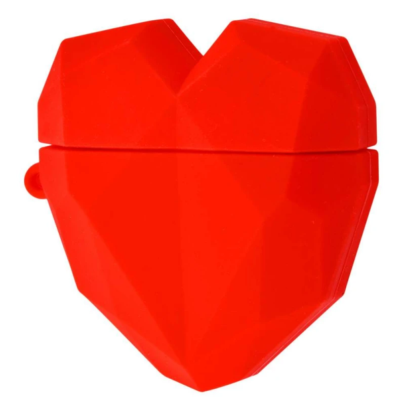 

Силиконовый футляр Heart series для наушников AirPods 1/2 (Красный), Червоний