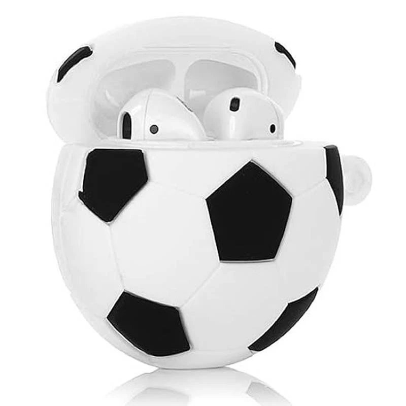 Силіконовий футляр Brand для навушників AirPods 1/2 + карабін – Football. Фото 2 з 3
