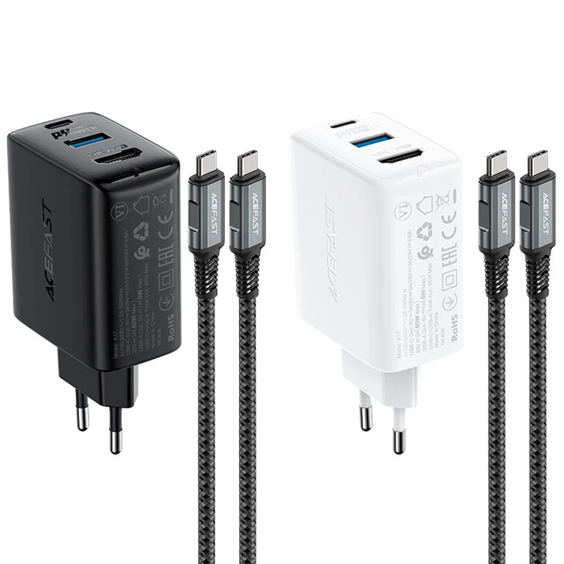 МЗП Acefast A17 65W GaN multi-function HUB + кабель Type-C to Type-C фото 1 з 2