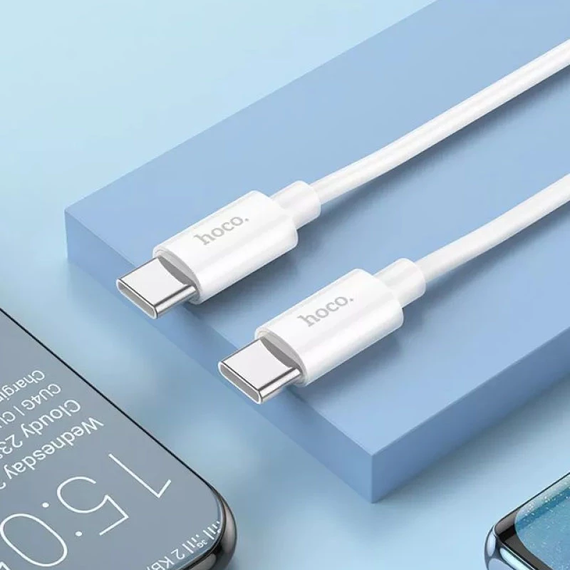 Дата кабель Hoco X87 Magic Type-C to Type-C PD 60W (1m) – White. Фото 5 з 6