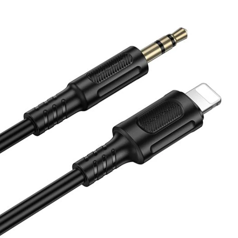 Аудио кабель Aux Borofone BL25A Nice (Lightning to AUX 3.5mm) (1m) – Black. Фото 4 из 5