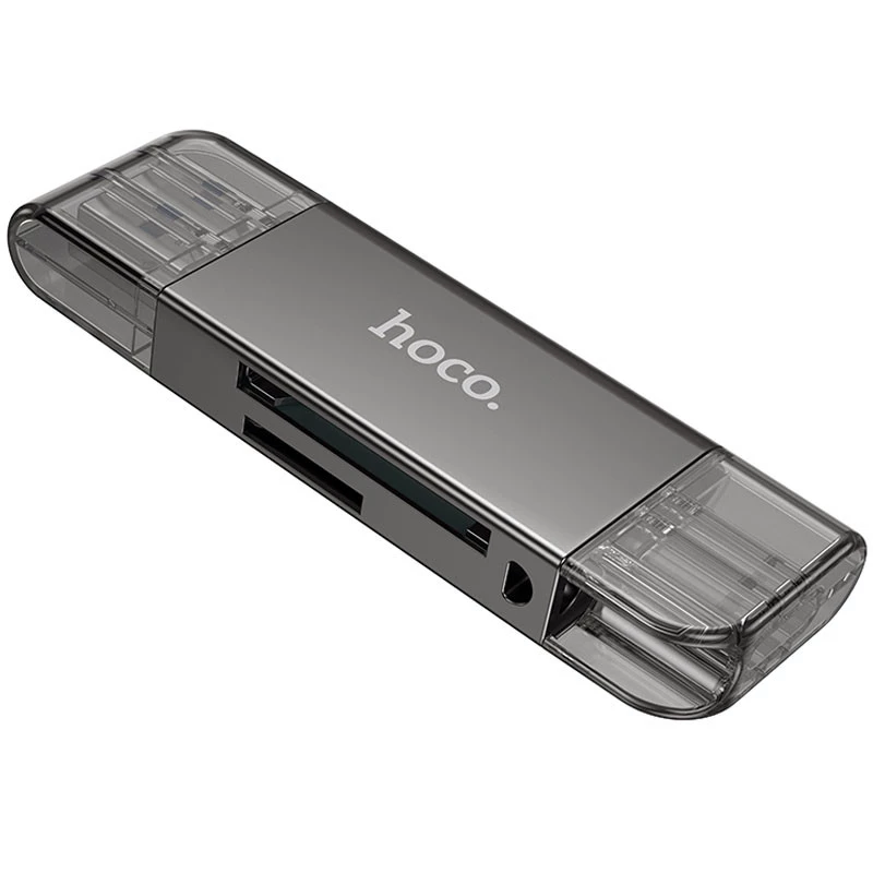 Картридер Hoco HB39 USB/Type-C 3.0 high-speed card reader – Metal gray. Фото 5 з 8