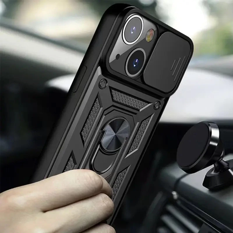 Ударопрочный чехол Serge Ring с защитой камеры для Apple iPhone 13 (6.1") – Черный. Фото 2 из 3