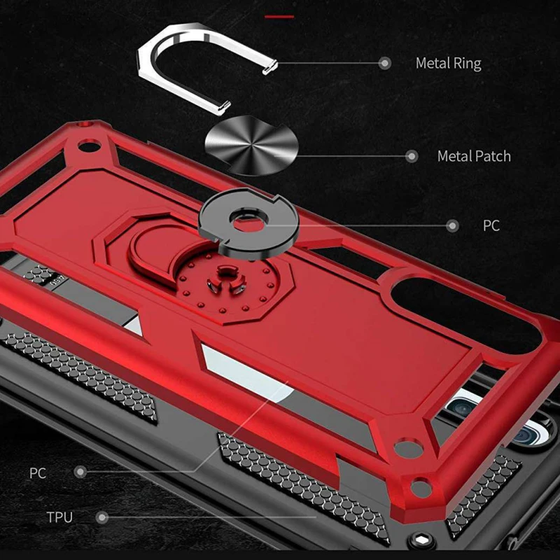 Протиударний чохол Serge Ring з кільцем на Samsung Galaxy A50 (A505F) / A50s / A30s – Червоний. Фото 4 з 6