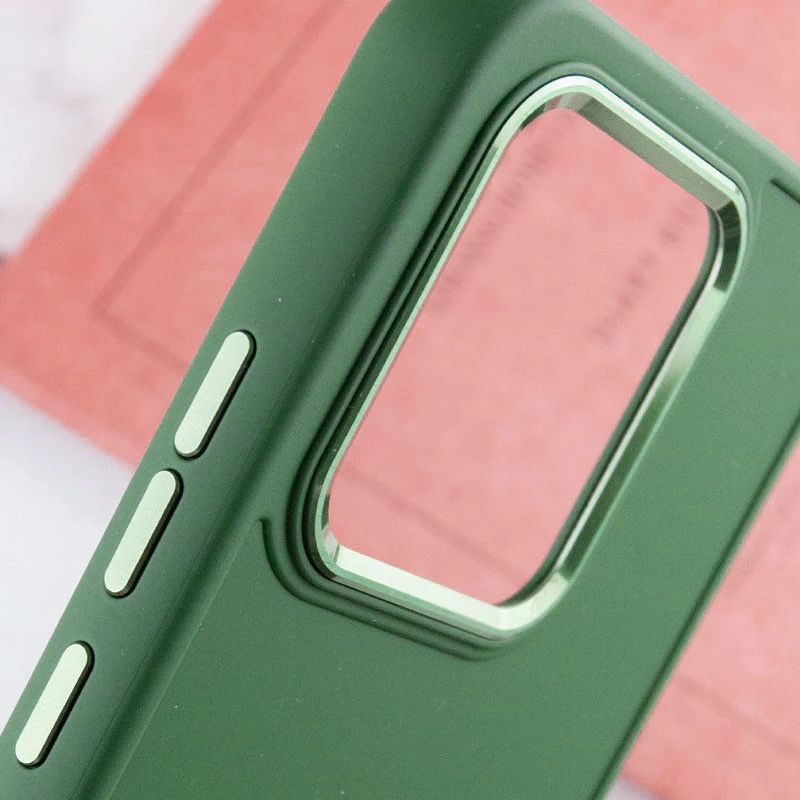 TPU чохол Bonbon з металевими кнопками на Xiaomi Redmi Note 13 4G – Зелений / Army green. Фото 8 з 10