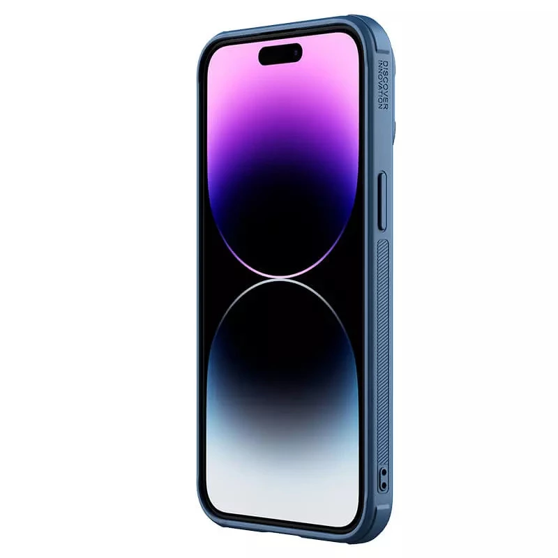 Шкіряна накладка Nillkin Camshield Leather Prop для Apple iPhone 15 Pro (6.1") – Blue. Фото 5 з 5