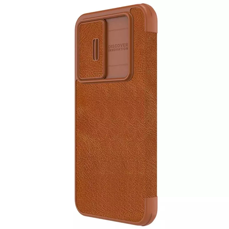 Кожаный чехол-книжка Nillkin Qin Pro Camshield для Samsung Galaxy A55 – Коричневый. Фото 3 из 6