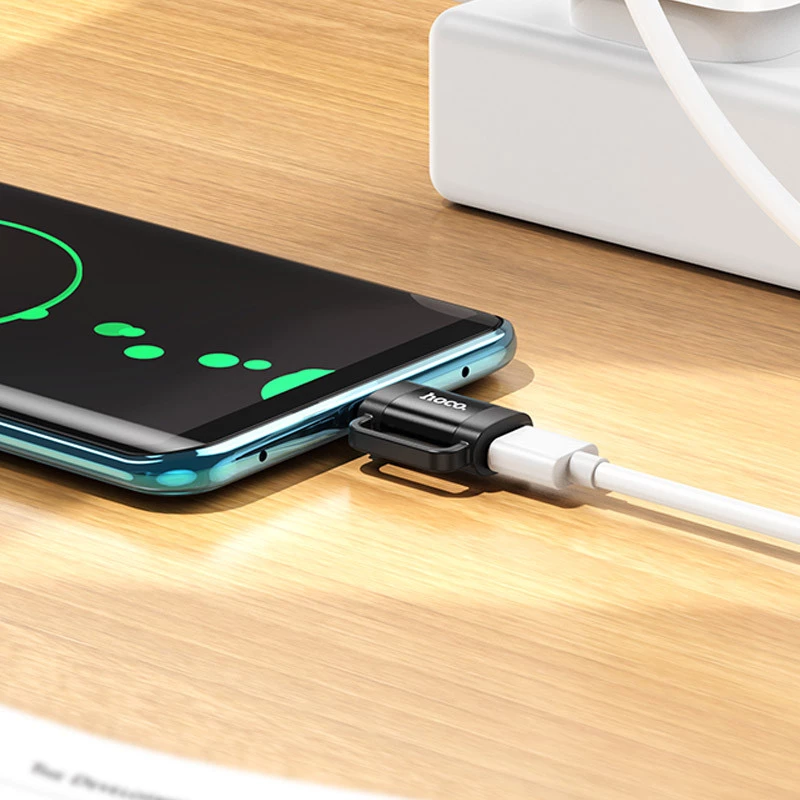 Перехідник Hoco UA31E OTG Type-C male to Lightning female – Black. Фото 5 з 5