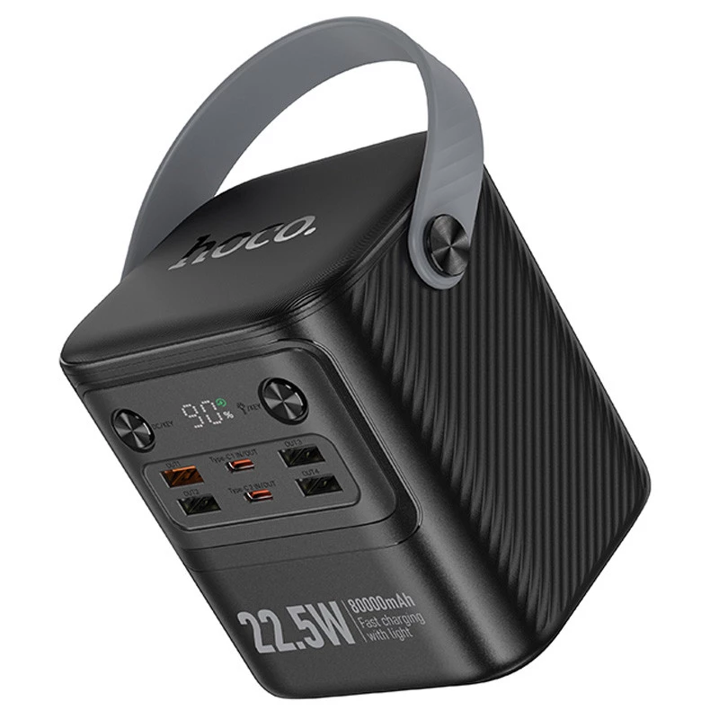 Портативний ЗП Power Bank Hoco J152 Tough 22.5W+PD20W 80000 mAh – Black. Фото 5 з 7