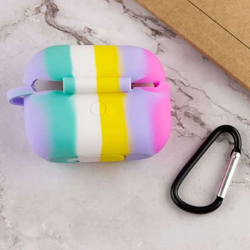 Силіконовий футляр Colorfull для навушників AirPods Pro – Темно-рожевий / Бузковий. Фото 4 з 4
