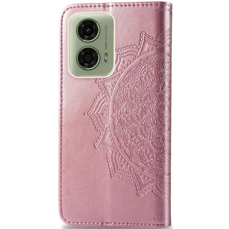 Шкіряний чохол-книжка Art Case з візитницею для Motorola Moto E14 – Рожевий. Фото 5 з 5