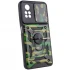 Ударостойкий чехол камуфляж Serge Ring со шторкой для камеры для Xiaomi Poco X4 Pro 5G – Зеленый / Army Green. Фото 4 из 6