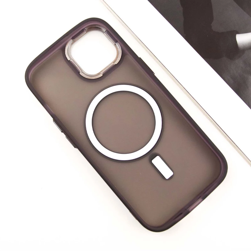 Цветной TPU+PC с MagSafe на Apple iPhone 15 (6.1") – Dark Purple. Фото 6 из 10