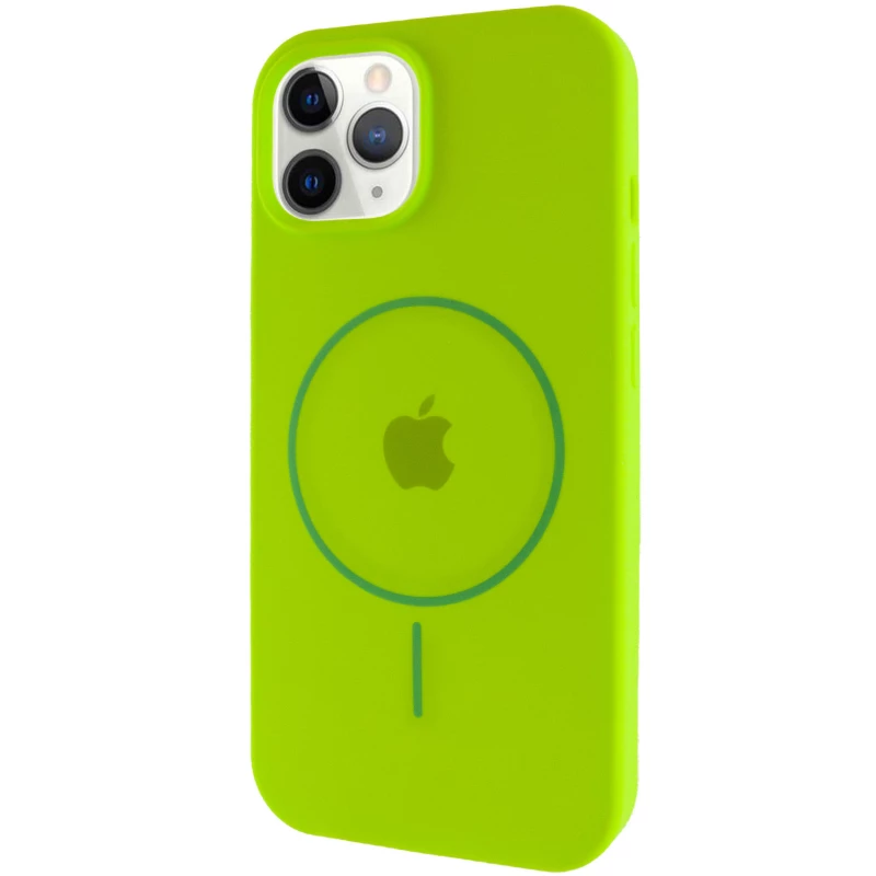 Чехол Silicone Armor Max with MagSafe для Apple iPhone 12 (6.1") – Салатовый / Neon green. Фото 1 из 6
