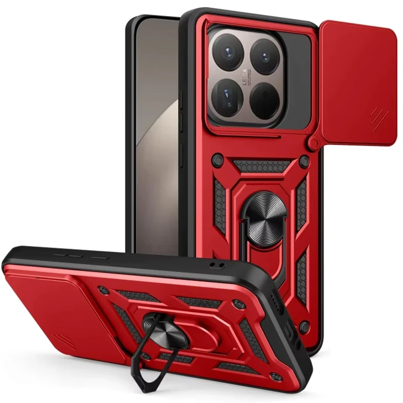 Удароміцний чохол Ummi Camshield Serge Ring (in box) для Xiaomi 15T – Червоний / Red. Фото 1 з 2