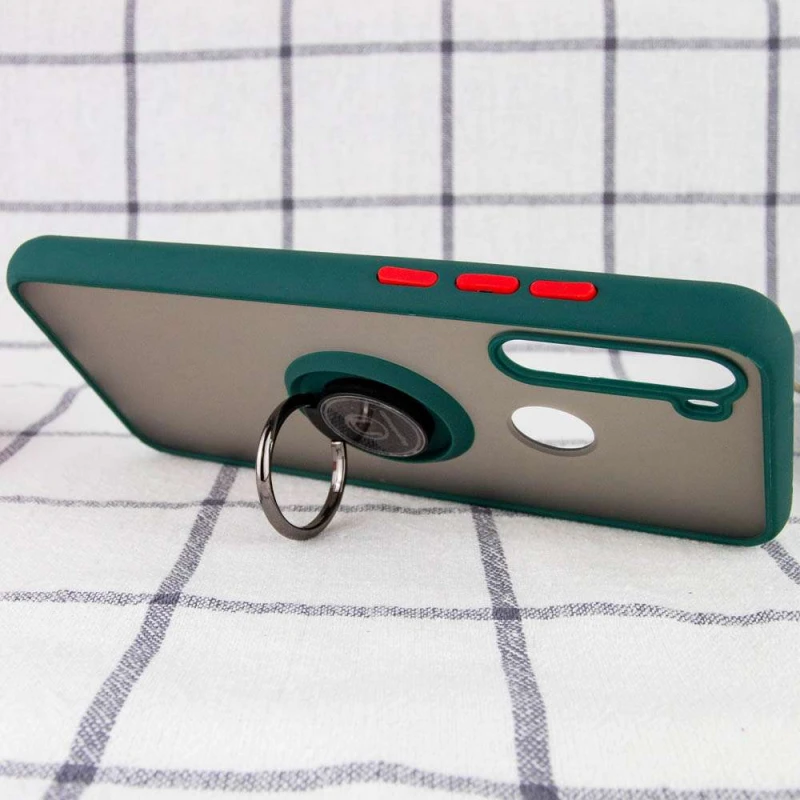 Чохол з металевим кільцем-тримачем на Xiaomi Redmi Note 8T – Зелений. Фото 4 з 4