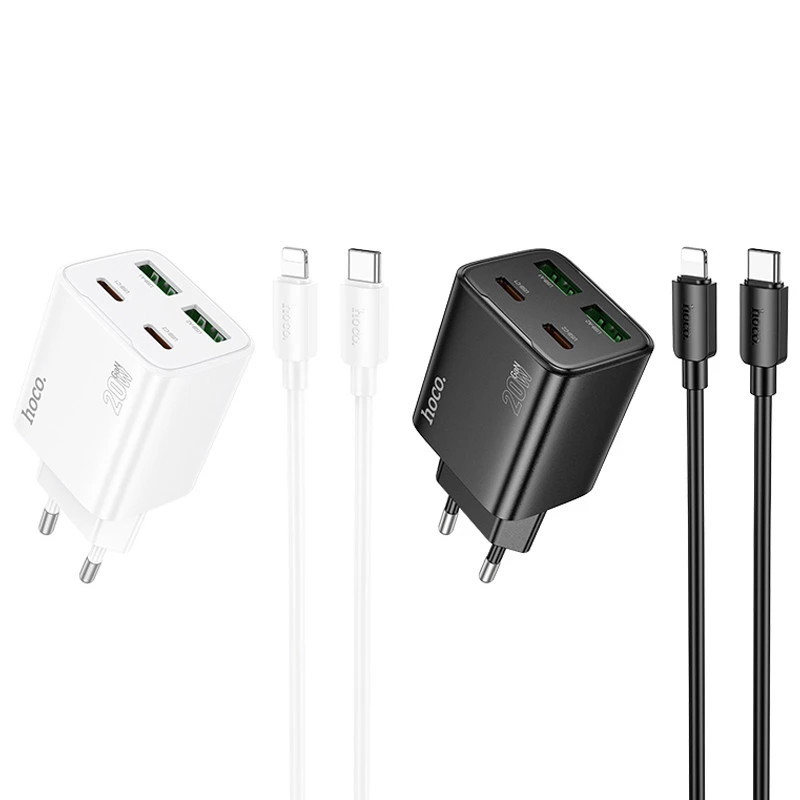 СЗУ Hoco N55 Fundador PD20W four-port (2USB-A/2C) + Type-C to Lightning фото 1 из 1