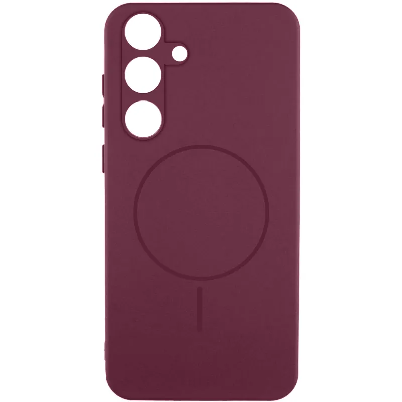 Чохол Silicone Cover Lakshmi Full Camera (AA) with Magnetic Fit для Samsung Galaxy S25 – Бордовий / Marsala. Фото 1 з 1