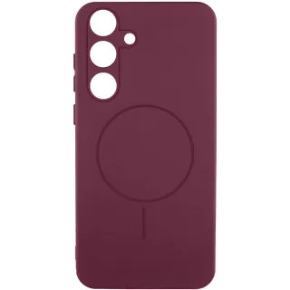 Чохол Silicone Cover Lakshmi Full Camera (AA) with Magnetic Fit для Samsung Galaxy S25 — Бордовий / Marsala