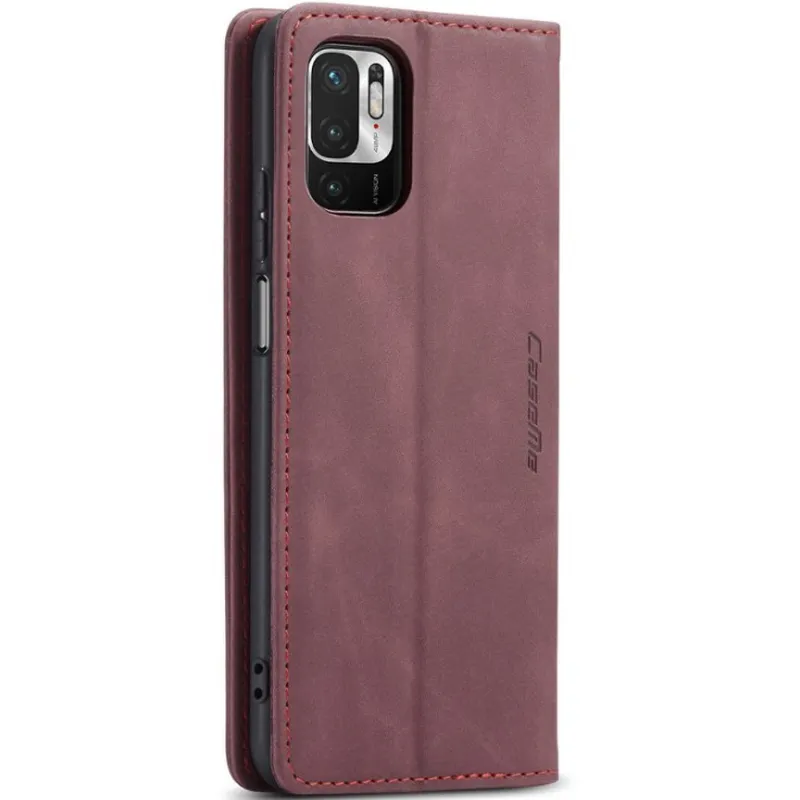 Шкіряний чохол-книжка CaseMe Velvet Nubuck для Xiaomi Redmi Note 10 / Note 10s – Red. Фото 5 з 5