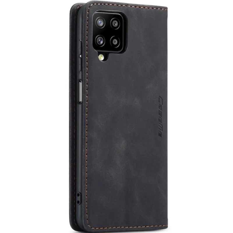 Шкіряний чохол-книжка CaseMe Velvet Nubuck для Samsung Galaxy A12 – Black. Фото 2 з 6