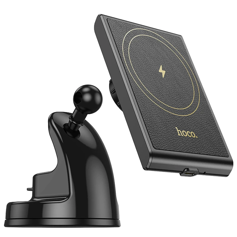 Автодержатель с БЗУ Hoco HW20 Precious (center console) – Black. Фото 5 из 8