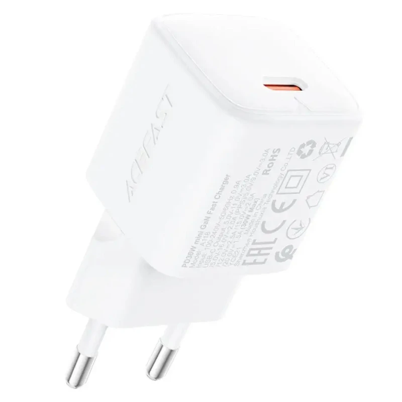 СЗУ Acefast A118 PD30W GaN (1USB-C) – White. Фото 1 из 4