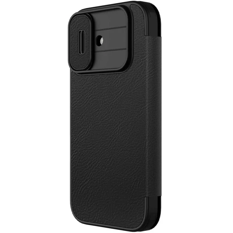 Шкіряний чохол-книжка Nillkin Qin Pro Camshield для Apple iPhone 17 (6.3") – Black. Фото 1 з 6