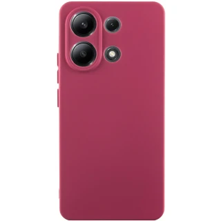 Цветной силиконовый чехол GETMAN с закрытой камерой на Xiaomi Redmi Note 13 4G — Бордовый / Marsala