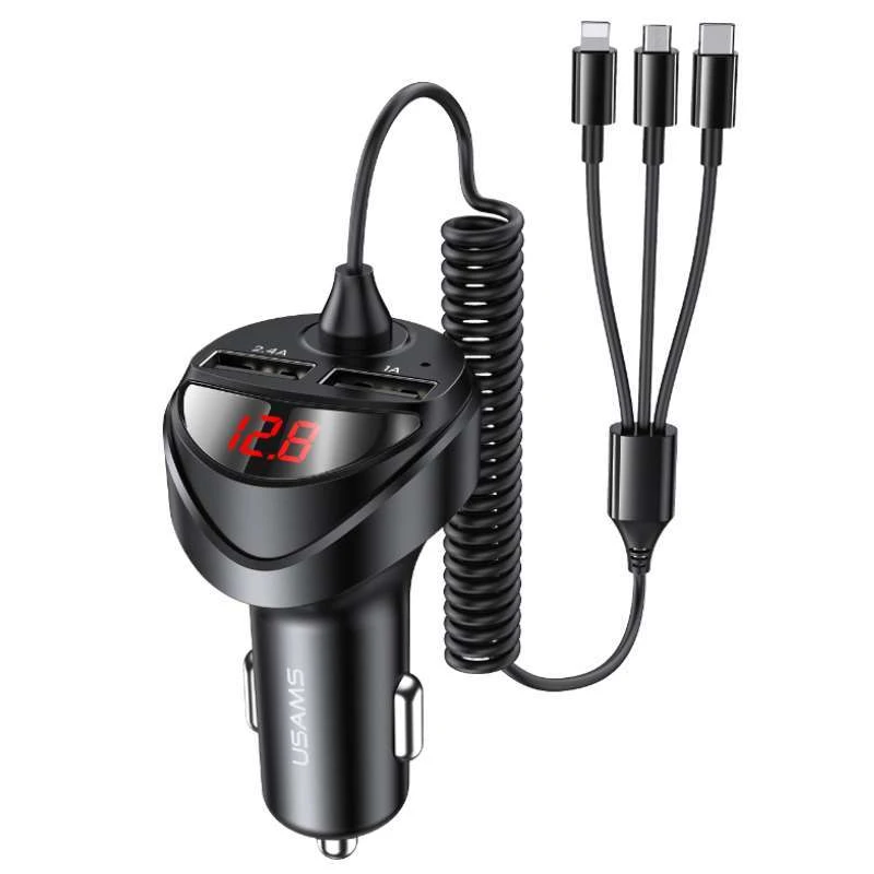 

АЗП Usams US-CC119 C22 (2USB/3.4A) + 3in1 combo кабель