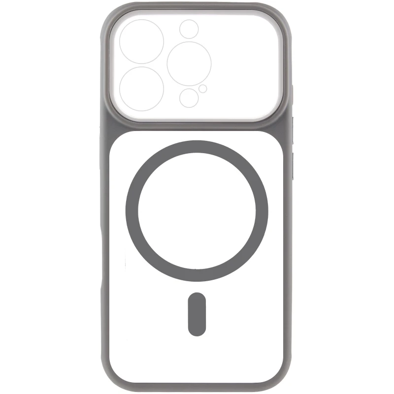 Чехол TPU GETMAN Moon Clear with MagSafe для Apple iPhone 16 Pro Max – Grey. Фото 4 из 7