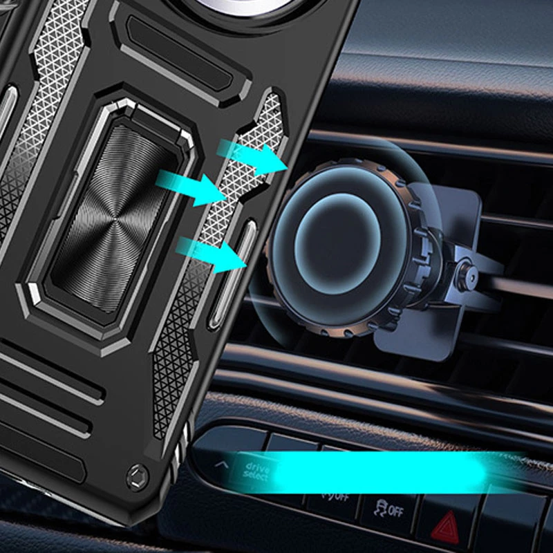 Ударостійкий чохол Square Ring зi шторкою на камеру на Xiaomi Redmi Note 14 4G (Int. version) – Чорний / Black. Фото 2 з 2