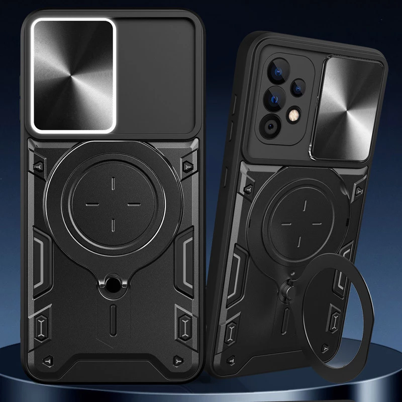 Ударопрочный чехол Bracket Ringstand с защитной шторкой для камеры для Samsung Galaxy A52 4G / A52 5G – Black. Фото 6 из 11