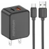 СЗУ Amaya E113UC PD25W+QC3.0 (1USB-A/1C) + кабель USB to Type-C – Black. Фото 2 из 4