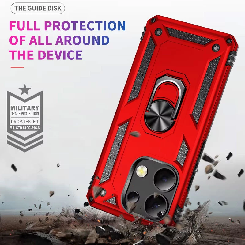 Протиударний чохол Serge Ring з кільцем на Xiaomi Redmi Note 13 Pro 4G – Червоний. Фото 6 з 6