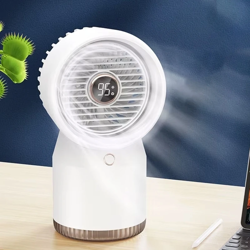 Настільний вентилятор SL09 з водяним охолодженням 3600 mAh – White. Фото 4 з 4