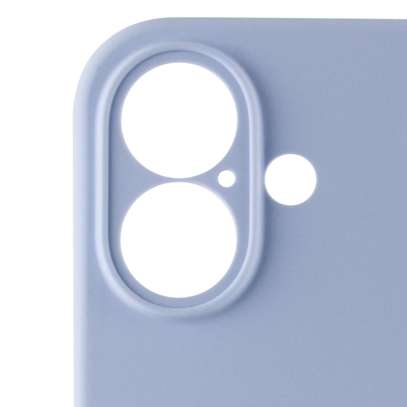 Чехол Silicone Case с защитой камеры для Apple iPhone 16 – Голубой / Lilac Blue. Фото 5 из 8