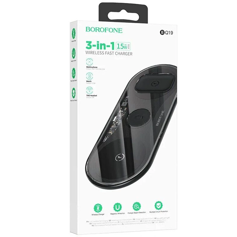 БЗУ BOROFONE BQ19 3in1 – Черный. Фото 6 из 6