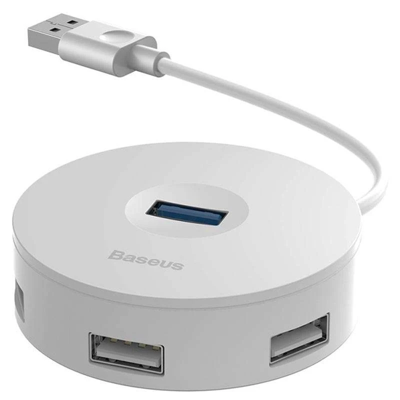 Переходник HUB Baseus Round Box USB to USB 3.0 + 3USB 2.0 – Белый. Фото 6 из 6