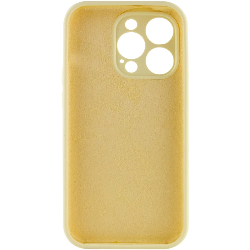 Чехол с защитой камеры Silicone Case для Apple iPhone 15 Pro (6.1") – Желтый / Mellow Yellow. Фото 4 из 6