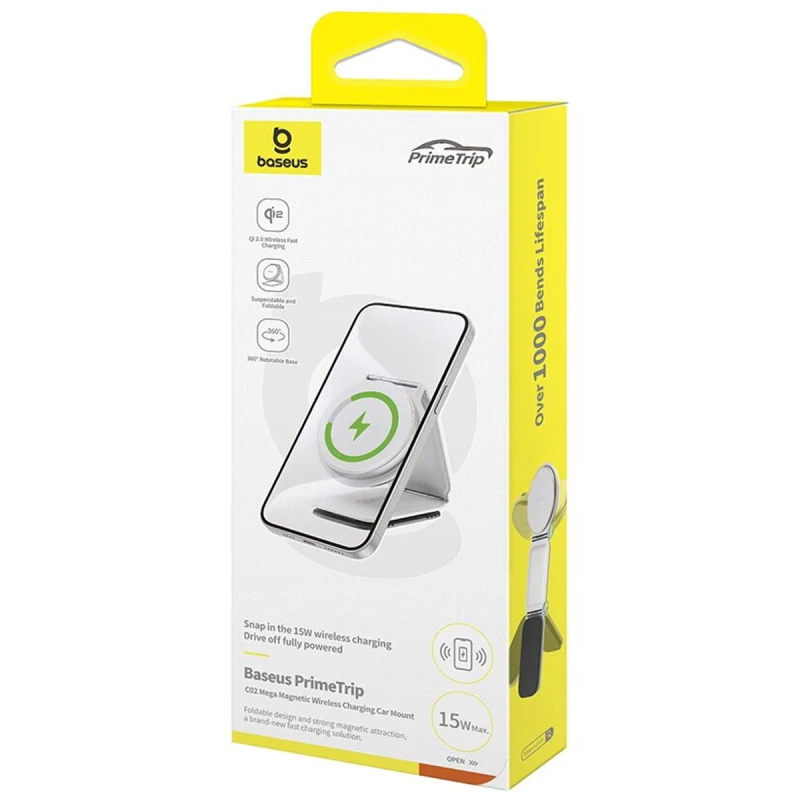 Автотримач з БЗП Baseus PrimeTrip Series C02 15W (C40169) – Moon White. Фото 3 з 3