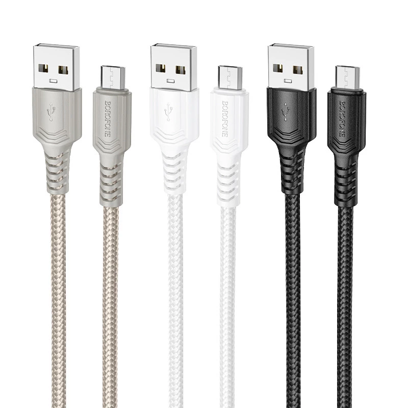 Дата кабель Borofone BX116 Certain USB to MicroUSB 2.4A (1m) фото 1 з 1