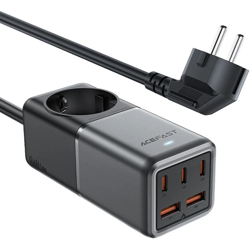 

МЗП Acefast Z2 PD75W GaN (3*USB-C+2*USB-A) (Black gray)