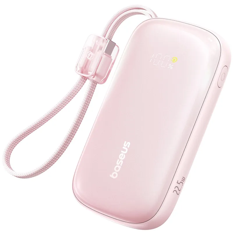 Портативний ЗП Power Bank Baseus EnerFill FC21 Qpow 3 Ultra 22.5W with cable 20000 mAh (PPFLS) – Nebula Pink. Фото 1 з 4