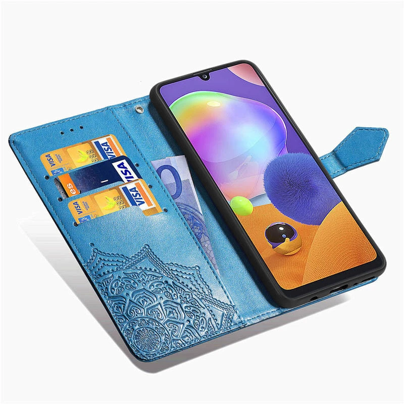 Шкіряний чохол-книжка Art Case з візитницею для Realme 11 4G – Синій. Фото 2 з 5