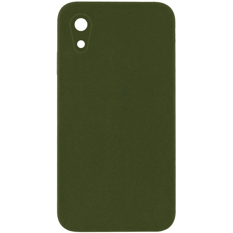 Чехол Silicone Case Square L с защитой камеры для Apple iPhone XR (6.1") – Зеленый / Dark Olive. Фото 1 из 1
